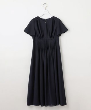 ANY SIS 【洗える】ピンタックハイウエスト ワンピース ネイビー