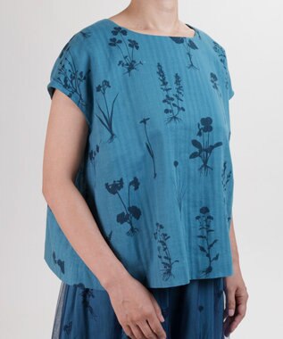 muuc 【ゆったりシルエットで涼しく上品】植物の影絵プリント プルオーバー