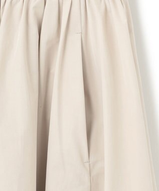 23区 【洗える】ハイカウントライトタフタ ギャザースカート ベージュ系