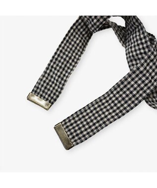 林八百吉商店 un chapeau　ひも付きチェックハット ネイビー