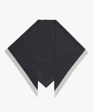 ICB ミルドウール アフガン型ニットストール チャコール×トープ系