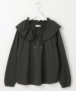 Feroux ラッシュガード ケープギャザー ブラウス ブラック系
