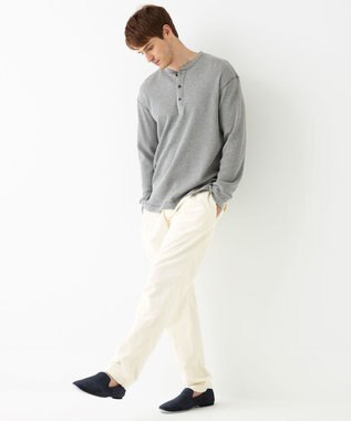 JOSEPH ABBOUD MOUNTAIN 【SPACE／UNISEX】OGコットンワッフル カットソー ライトグレー系