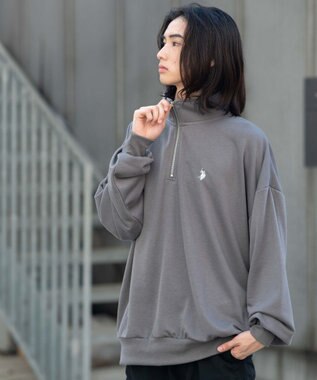 WEGO 【WEB限定/25年秋冬新作/ユニセックス着用ITEM】別注USPOLOハーフZIPPO スミクロ