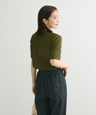 Green Parks プリーツ５分袖プルオーバー Green