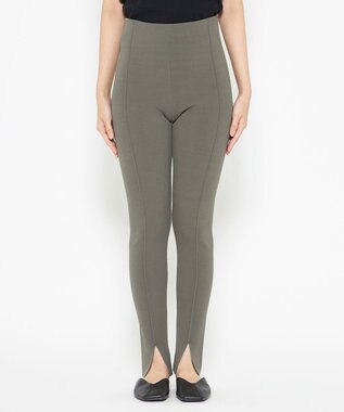 uncrave 【洗える】スムースニット レギンス（uncrave WHITE） カーキグレー