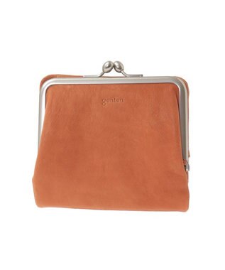 genten アンティーコ×LIBERTY 口金二つ折り財布 オレンジ