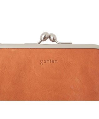 genten アンティーコ×LIBERTY 口金二つ折り財布 オレンジ