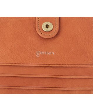 genten アンティーコ×LIBERTY 口金二つ折り財布 オレンジ