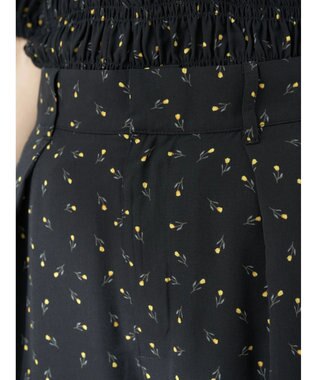 earth music&ecology 花柄ワイドパンツ Black