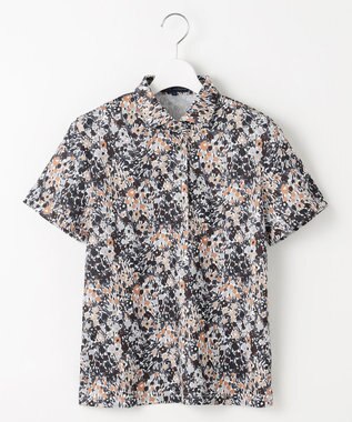 23区GOLF 【WOMEN】総柄フラワープリント ポロシャツ ブラック系5