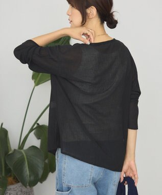 AMERICAN HOLIC 楊柳シアーブラウス Black