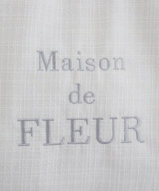 Maison de FLEUR ツイードロゴ刺繍スクエアトートバッグ Ivory