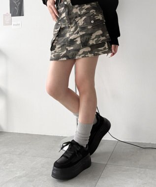 WEGO 厚底ワイドシューレーススニーカー ブラック