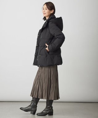 J.PRESS LADIES S 【洗える・2way】タフタダウン ミドル丈 コート ブラック系