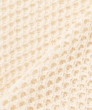 BEIGE， 【洗える】ALOE / コットンメッシュVネックミドル丈カーディガン Ecru