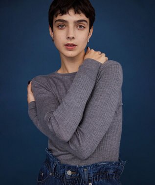 NAVE 【Nave・手洗い可】リュクスウール クルーネックニット ライトグレー系