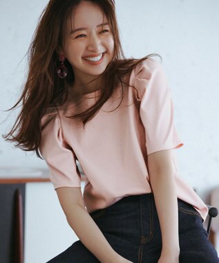 uncrave ダブルフェイスジャージー ボリュームスリーブカットソー ピンク