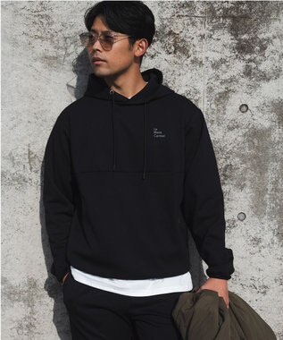 SHARE PARK MENS 【UVカット・吸水速乾・ストレッチ・軽量・アンチピリング 】ダンボールフードパーカー（L・XLサイズ） ブラック系