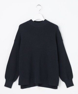 ANY SIS CICA加工 ビューティ畔ボトルネック ニット ネイビー