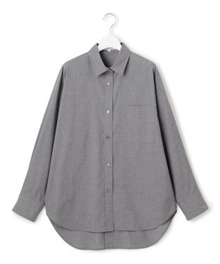 23区 【SLOW/一部店舗限定】ライトタンブラータフタ バックボタン シャツ ライトグレー系