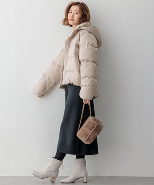 23区 L 【洗える/撥水加工】シレータフタ コンパクト ダウンコート ベージュ系