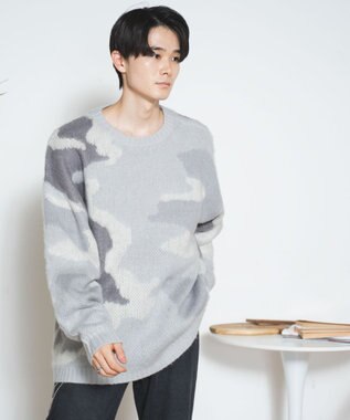 WEGO モヘアライク総柄BIGプルオーバー