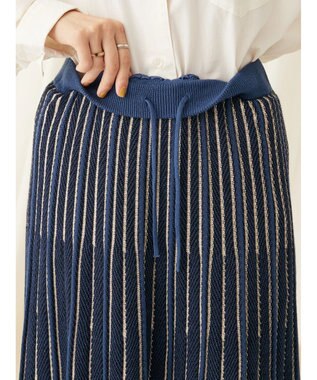 CRAFT STANDARD BOUTIQUE 配色ストライプニットスカート Blue