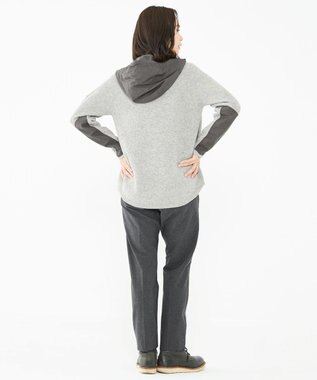 JOSEPH ABBOUD MOUNTAIN 【UNISEX】リサイクルウールポリ ニットパーカー ライトグレー系