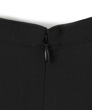 ICB L 【洗える】ストレッチジョーゼット ラッフルデザインブラウス ブラック系