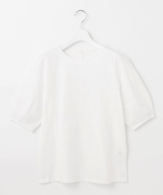 J.PRESS LADIES L 【WEB限定カラーあり・抗菌消臭・吸水速乾】サッカージャージー ボリュームスリーブ カットソー ホワイト系