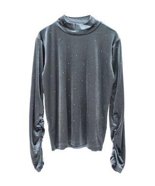 Green Parks ラインストーンハイネックトップス Blue