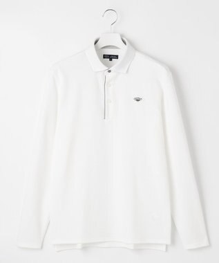 23区GOLF 長く愛せる定番人気！【MEN】【日本製】ハニカムカノコ 長袖ポロシャツ ホワイト系