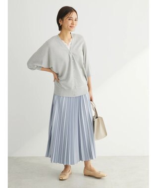 Green Parks ＵＶカット加工　ドルマンニットカーディガン Light Gray