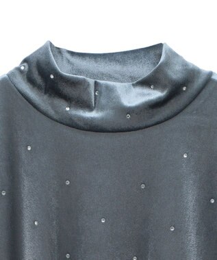 Green Parks ラインストーンハイネックトップス Blue