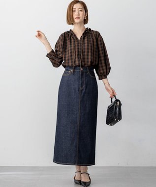 23区 【Oggi3月号掲載/新色追加/洗える】23区DENIM ストレッチ デニムスカート ネイビー系