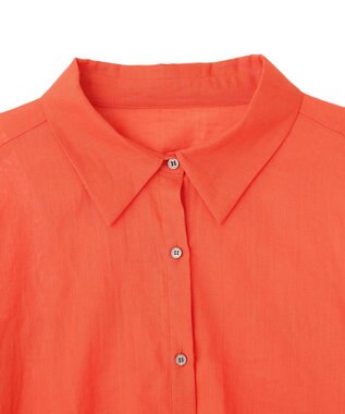 YECCA VECCA 綿麻シアーボリュームギャザーシャツ Orange