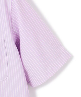 J.PRESS MEN 酷暑の清潔感もこれ一枚で【吸水速乾 / 抗菌防臭 / 防シワ】【J.PRESS OXFORD JERSEY】カノコインレイストライプ 半袖シャツ / B.D. ライラック系1