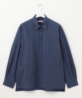 UNFILO MENS 【撥水】 コットンシャツ ブルー