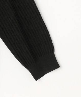 組曲 【先行予約・WEB限定】レーシーニット レース襟付き カーディガン ブラック系