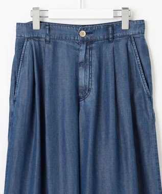 自由区 L 【カタログ掲載・洗える】テンセルデニムワイド パンツ インディゴ