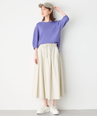 ANY パフスリーブニットプルオーバー ブルー