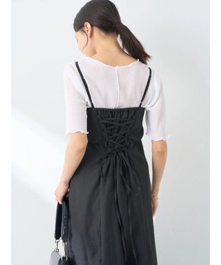 earth music&ecology バックレースアップワンピース Black