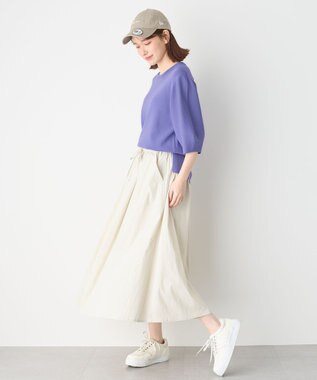 ANY パフスリーブニットプルオーバー ブルー