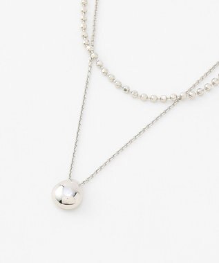 J.PRESS LADIES ドロップ 2連 ネックレス シルバー系