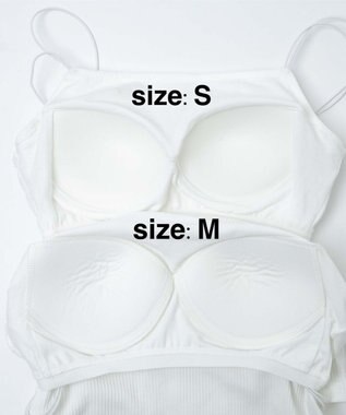 WEGO 【カップ付き】なちゅ盛れカップイン2ストラップキャミ ホワイト