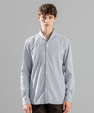 JOSEPH HOMME アロージャガードストレッチ　ウイングカラーシャツ ライトグレー系