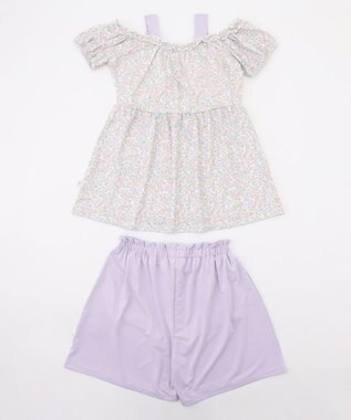 組曲 KIDS 【SS-Lサイズ】 ボタニカルフラワースイムウェア(セパレート) ラベンダー
