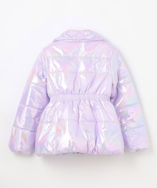 ANY KIDS パール調×フリースボア中綿コート ラベンダーオーロラ