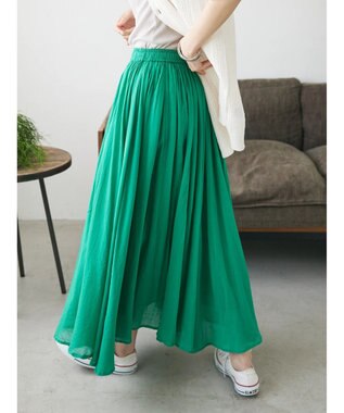 CRAFT STANDARD BOUTIQUE コットンボイルギャザースカート Green